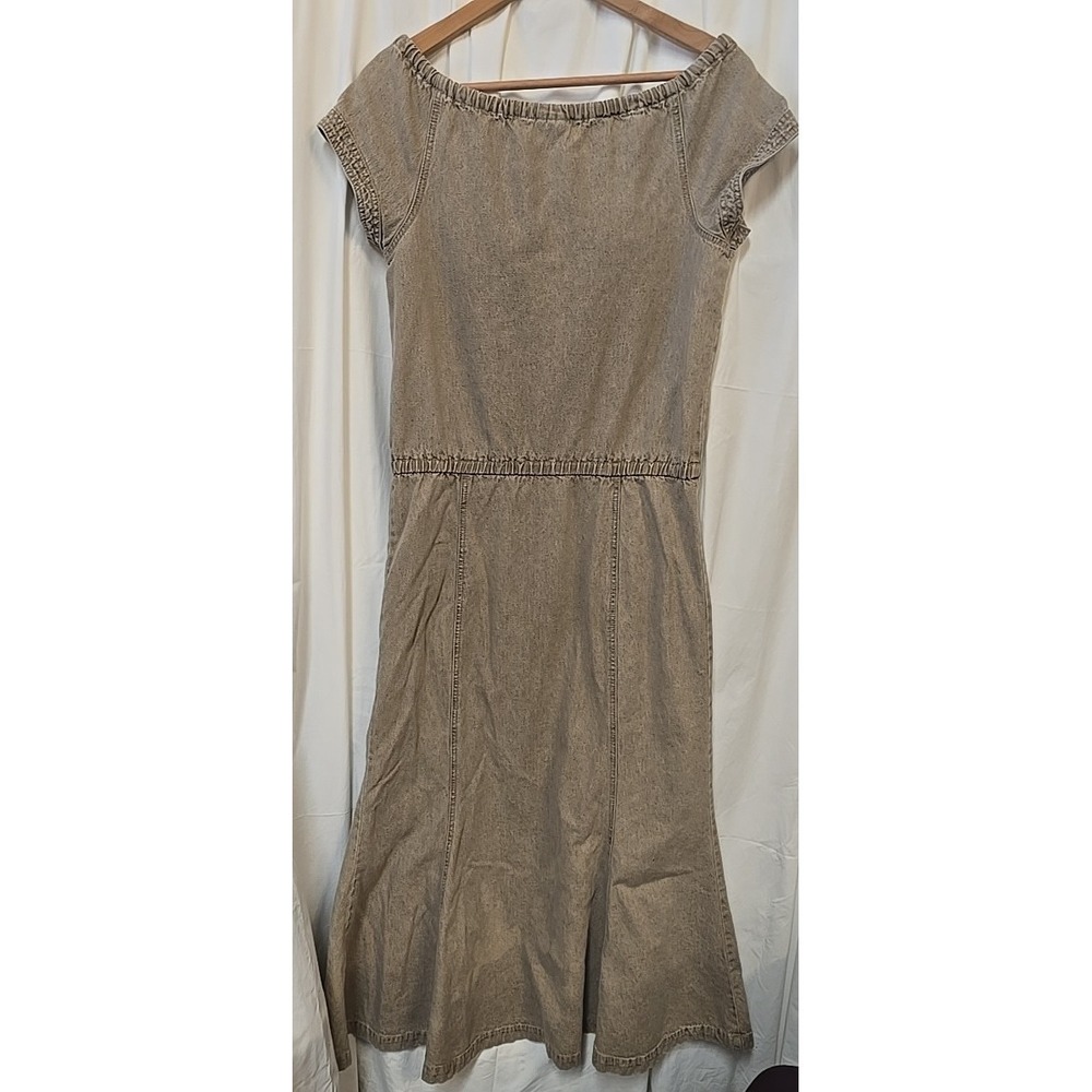 Newport News Jeanology Denim Women's Dress 8 Midi Cottagecore Quiet Luxury - Picture 8 of 14